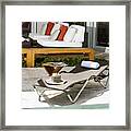 Lounge Chair At The Poolside Framed Print