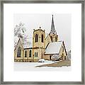 Lower East Koshkonong Norwegian Lutheran Church In Winter Framed Print