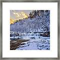 Lower Taughannock Falls In Winter Framed Print