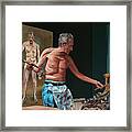 Lucian Freud At The Office Painting Framed Print