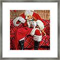 Lucy With Santa 1 Framed Print