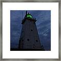 Ludington Lighthouse At Night Framed Print