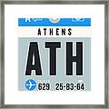Luggage Tag A - Ath Athens Greece Framed Print