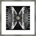 Lunaroyal - Mirrored Uniroyal Building Industrial Ductting With Full Moon - Square Crop Framed Print