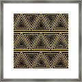 Luxury Geometric Triangle Pattern - Black Framed Print