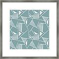Luxury Triangle Pattern - Sky Blue Framed Print