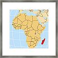 Madagascar Locator Map Framed Print
