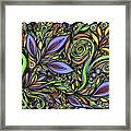 Magical Floral Pattern Tiffany Stained Glass Mosaic Decor Vii Framed Print