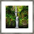 Magnificent Multnomah Falls In Oregon Usa Framed Print