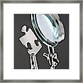 Magnifying Glass And Puzzle Piece Framed Print