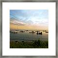 Maine Harbor With Lobster Boats Framed Print