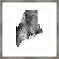 Maine Watercolor Map #47 Framed Print
