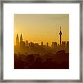 Majestic Sunrise View Over Downtown Kuala Lumpur. Framed Print