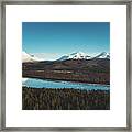 Malselva River With A Reflection On The Snow-covered Hills Framed Print
