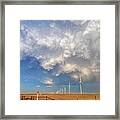 Mammatus Clouds And Rainbow In Texas Framed Print