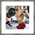 Man Doing Gym Lunges Framed Print