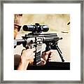 Man Shooting Rife Framed Print