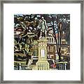 Marquees De Amboage Statue And Plaza Ferrol Galicia Spain Framed Print