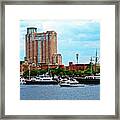 Maryland - Boats At Inner Harbor Baltimore Md Framed Print