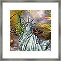 Masked Lady Liberty Framed Print