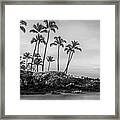 Maui Hawaii Ulua Beach Morning Black And White Panorama Photo Framed Print