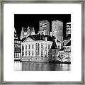 Mauritshuis And The Hague Skyline At Night Framed Print
