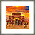 Mckinney Boyd High School At Sunset - Digital Painting Framed Print