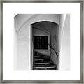 Medieval Arcaded Staircase Of Old House, Sopron, Hungary Framed Print