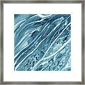 Meditate On The Wave Peaceful Contemporary Beach Art Sea And Ocean Teal Blue Xi Framed Print