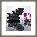 Meditation Rock Tower Yoga Zen Meditate Flower Framed Print