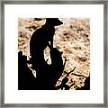 Meerkat Sentry Silhouette Framed Print