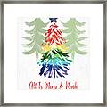 Merry And Bright Rainbow Christmas- Art By Linda Woods Framed Print