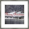 Merry Christmas Canadian Geese Framed Print