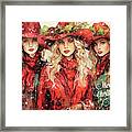 Merry Christmas Cowgirls Framed Print