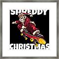 Merry Shreddy Christmas Santa Skateboarding Framed Print
