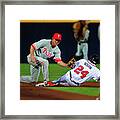 Michael Bourn And Chase Utley Framed Print