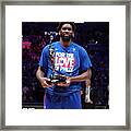 Michael Jordan And Joel Embiid Framed Print