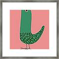 Mid Century Bird In Pink Framed Print