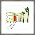 Mid Century House With Butterfly Roof Framed Print