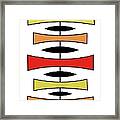 Mid Century Modern Trapezoids In Warm Colors Framed Print