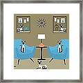 Mid Century Room With Siamese Cats Framed Print