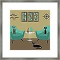 Mid Century Teal Chairs Framed Print