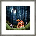 Midnight Mushrooms Framed Print
