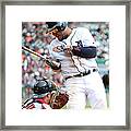 Miguel Cabrera And Clay Buchholz Framed Print