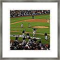 Miguel Cabrera, Sergio Romo, And Buster Posey Framed Print