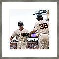 Mike Morse and Buster Posey Framed Print