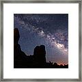 Milky Way - Balanced Rock Silhouette Framed Print