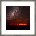 Milky Way Over A Lava Flow In Hawaii Framed Print