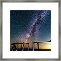 Milky Way Over Camp Helen Pier - Portrait Framed Print