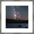Milky Way Over Mount Hood Framed Print